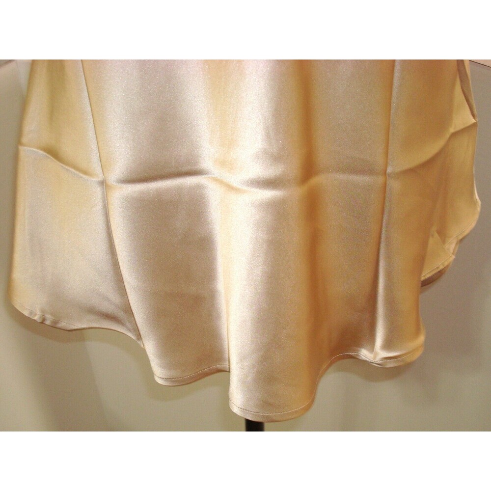 NWT New Ryllace 20 Silk Blouse Cami Beige Champagne Tank Camisole Top Plus Shiny - Picture 9 of 13